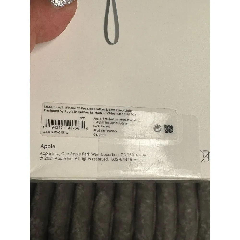 Apple leather sleeve navy 12,13,14,15 pro max